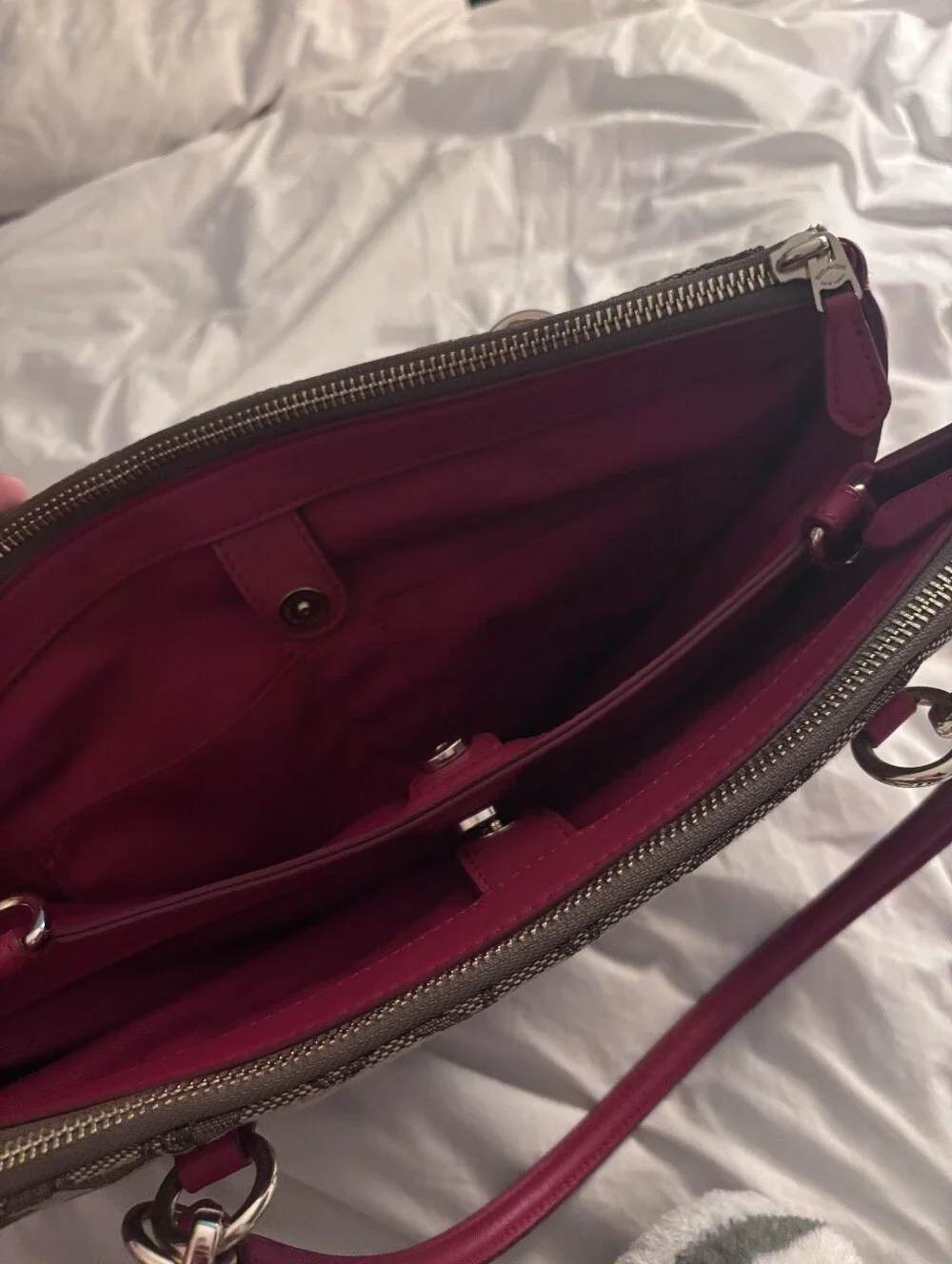 Coach Bright Red Interior Purse - Picture 4 of 5